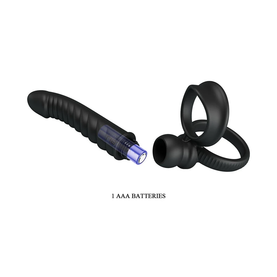 PRETTY LOVE - VIBRATORE ANALE MERRITT CON ANELLO E VIBRAZIONE NERO